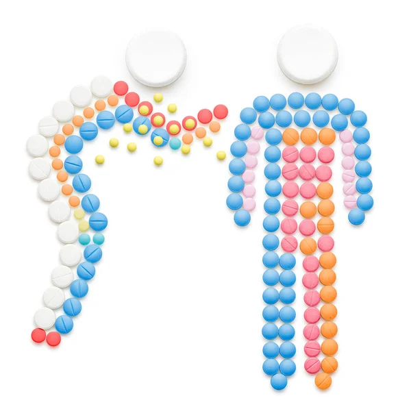 Creative Healthcare Concept Made Drugs Pills Isolated White Family