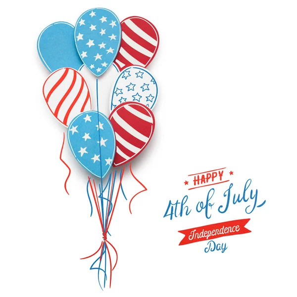 Kreatives Juli Konzeptfoto Von Luftballons Aus Papier Auf Weißem Hintergrund — Stockfoto