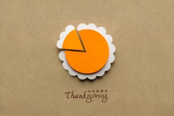 Creatieve Thanksgiving Day Concept Foto Van Een Pompoen Pie Gemaakt — Stockfoto