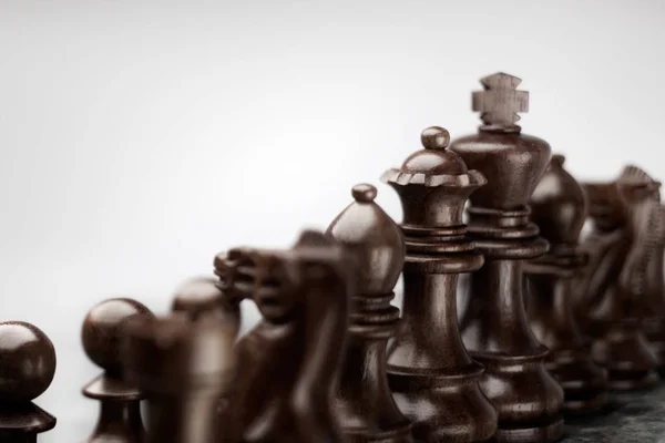 Бесстрашные Шахматы Стоящие Ряд Перед Боем Готовые Сражаться Команда — стоковое фото