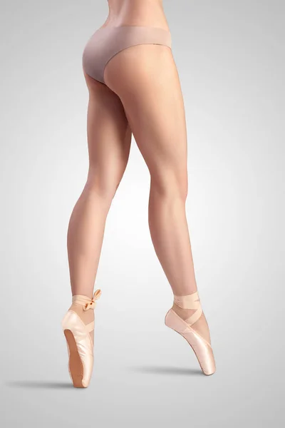 Una Elegante Bailarina Ballet Clásica Femenina Zapatos Puntiagudos Con Ropa — Foto de Stock