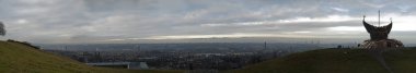 beautiful Edinburgh city on background