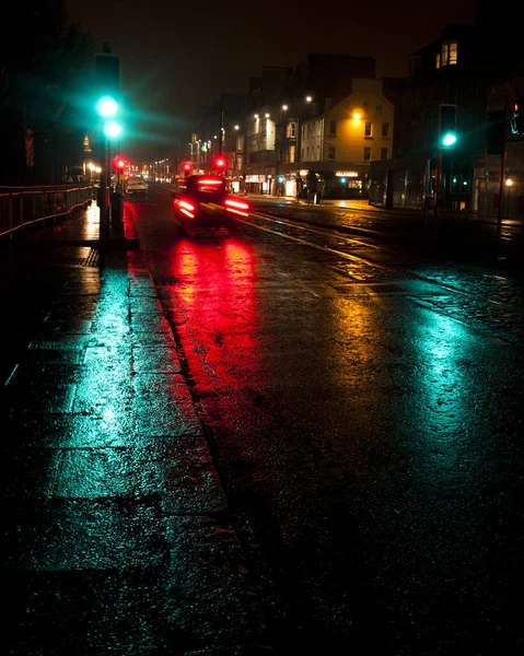 Edimburgo Tráfego Noturno Paisagem Urbana Escócia — Fotografia de Stock