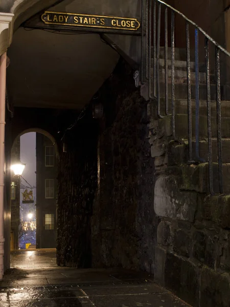 Lady Stair\'s Close leading to Writers Museum in Edinburgh, Scotland