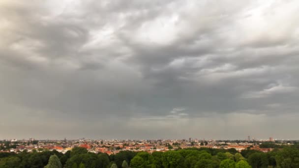 Piękna Tęcza Nad Panoramą Amsterdamu Holandia — Wideo stockowe