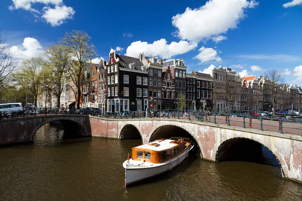 Beautiful Classic View Famous Unesco World Heritage Canals Amsterdam Netherlands — Stock Photo, Image