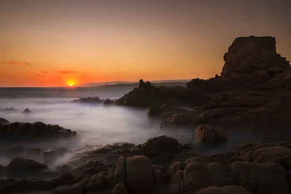Sunset Rock Beach Tonnara Corsica — Stock Photo, Image