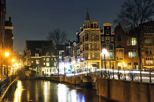 Чудовий Пейзаж Знаменитих Каналів Амстердама Нідерланди — стокове фото