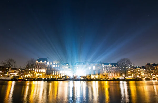 Amsterdam Grachtenhäuser Niederlande — Stockfoto