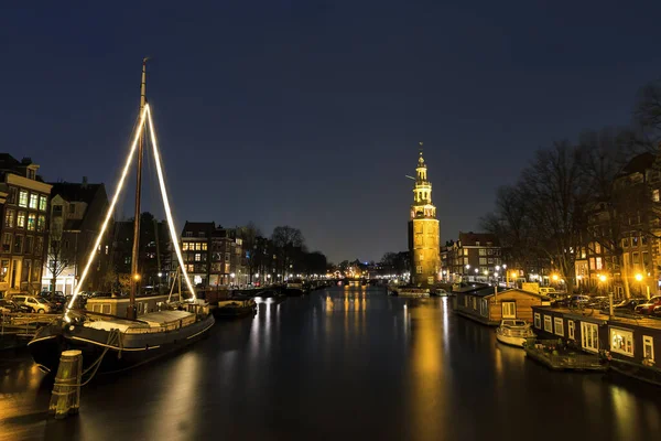 Amsterdam Grachtenhäuser Niederlande — Stockfoto