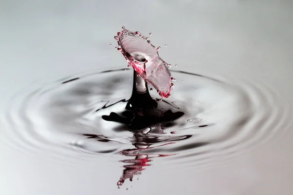 Gyönyörű Kép Egy Vízcseppről Ami Egy Víztározóba Zuhan Hullámokat Kelt — Stock Fotó