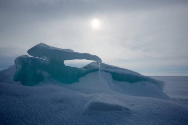 Balkaş Gölü üzerinde buz Brandası