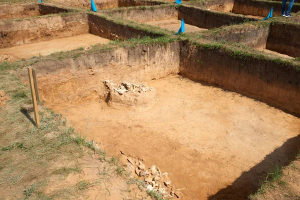 Arkeolojik Kazılar Arkeoloji Pozlama Işleme Arkeolojik Kalıntıları Kayıt Kazı Var — Stok fotoğraf