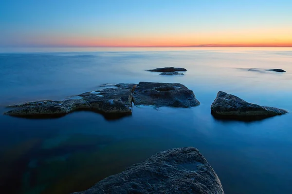 Coast Sea Stones Sunset Shore Caspian Sea Caspian Sea Largest — Stock Photo, Image