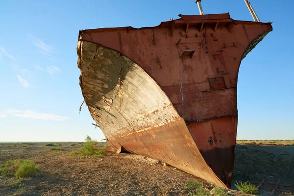 Abandoned Ships Aral Sea Aral Sea Formerly Salt Lake Central — Stock Photo, Image