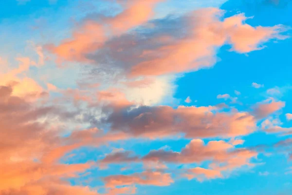 Fundo Céu Bonito Com Nuvens Cor Rosa Cor Rosa Bonita — Fotografia de Stock