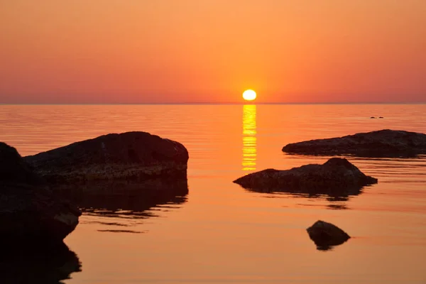 Όμορφο Ηλιοβασίλεμα Στην Κασπία Θάλασσα Θολή Επίδραση Περιοχή Μαντζίσταου Kazakhstan — Φωτογραφία Αρχείου