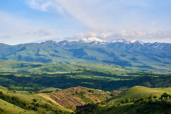 Sayram-Ugam Ulusal Parkı 'nın Doğa Manzarası. Türkistan bölgesi. Kazakistan. Sayram-Ugam Milli Parkı Batı Tian Shan Dağları 'ndadır..