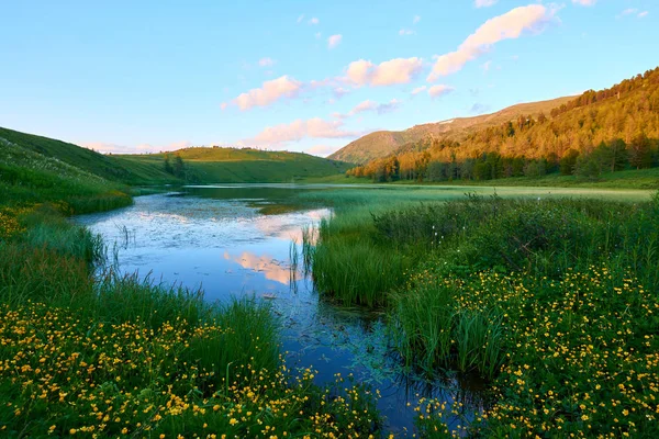 Mountain Gölü. Katon-Karagay Ulusal Parkı. Kazakistan.