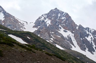 Sayram-Ugam Ulusal Parkı 'nın Doğa Manzarası. Türkistan bölgesi. Kazakistan. Sayram-Ugam Milli Parkı Batı Tian Shan Dağları 'ndadır..