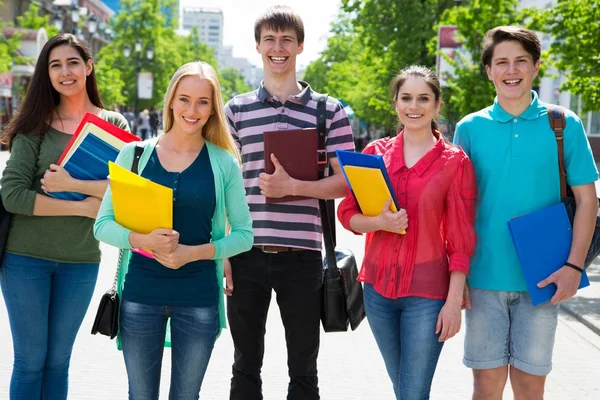 Group of student with notebook outdoor