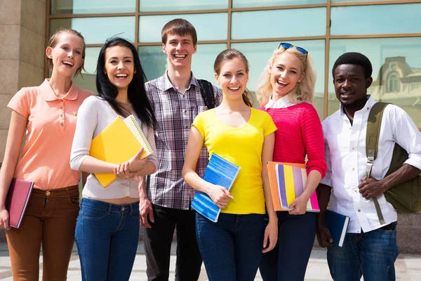 Group Diverse Students Smiling Together Stock Picture