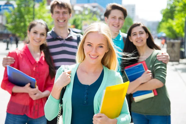 Group Student Notebook Outdoor Stock Picture