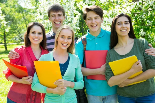 Group Student Notebook Outdoor Stock Picture