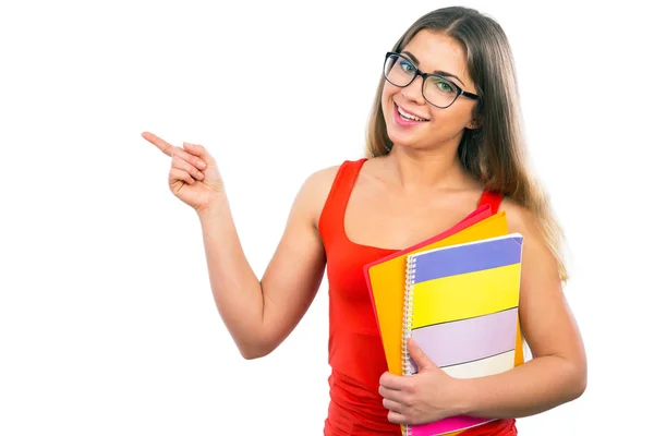 Joven chica feliz estudiante — Foto de Stock