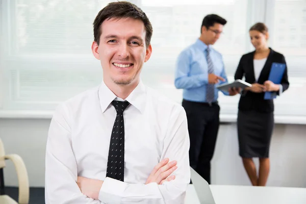 Handsome Young Businessman Office — Stock Photo, Image