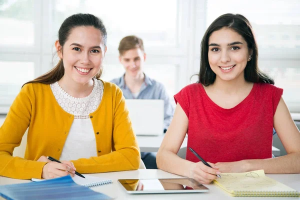 Groep Van Jonge Studenten Samen Studeren — Stockfoto