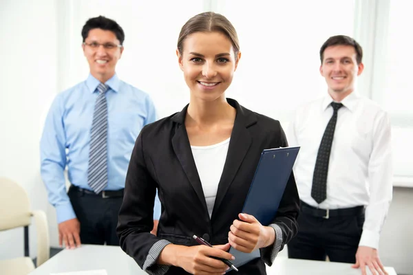 Group Business People Businesswoman Leader Foreground — Stock Photo, Image