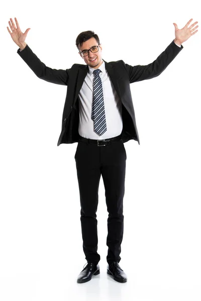 Businessman raised his hands — Stock Photo, Image