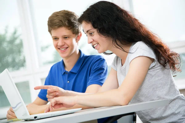 Group Young Students Studying Together — Stock Photo, Image