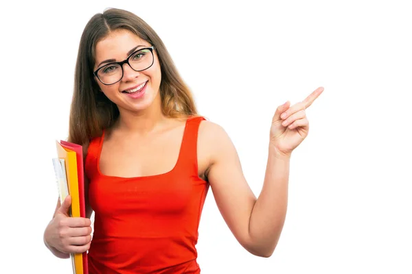 Joven chica feliz estudiante — Foto de Stock