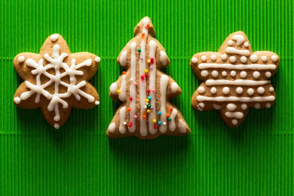 Cartão Postal Com Imagem Uma Árvore Natal Biscoitos Com Espaço — Fotografia de Stock