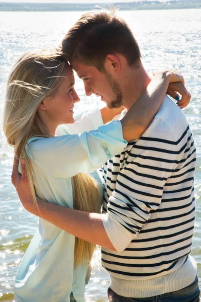 Young couple near the sea Stock Image