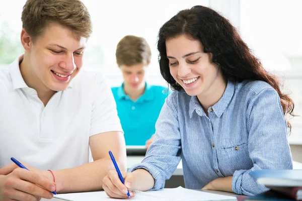 Gruppo Giovani Studenti Che Studiano Insieme — Foto Stock