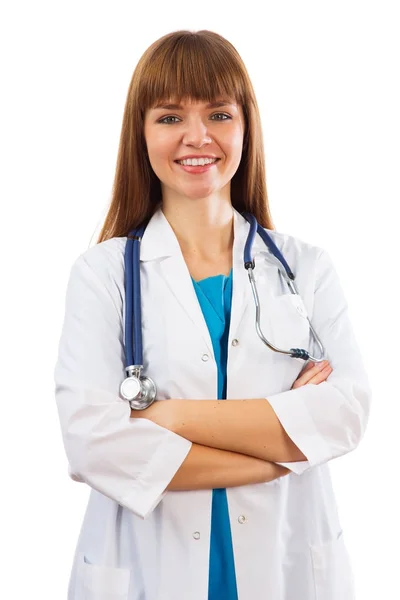 Glimlachende dokter vrouw — Stockfoto