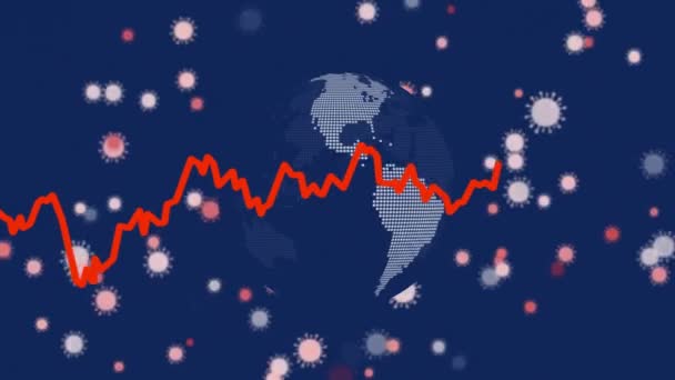 引起中国股票市场下跌的世界范围内的病毒传播 — 图库视频影像
