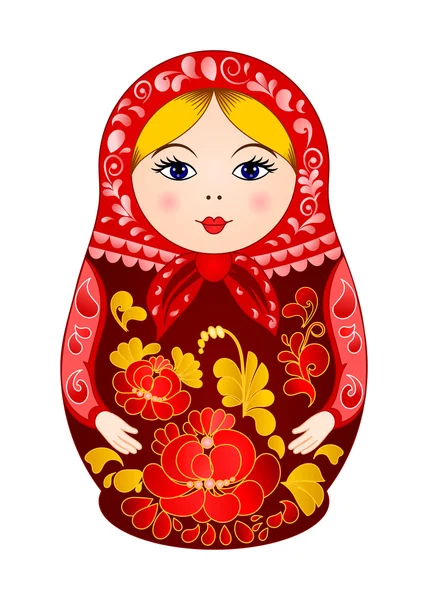 ホフロマ スタイルのマトリョーシカ人形 — ストックベクタ