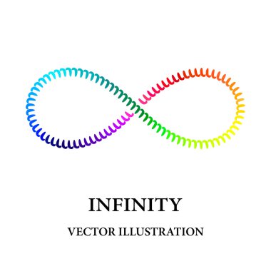 Rainbow spiral like infinity symbol consisted of simple elements clipart
