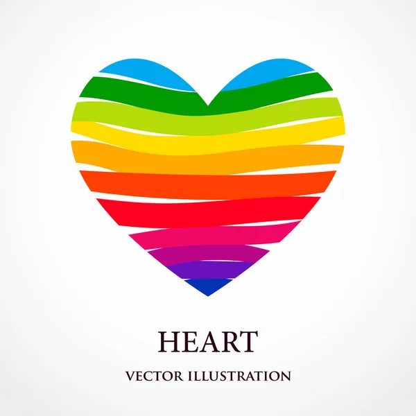 彩虹的心组成的丝带 — 图库矢量图片