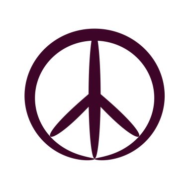 Kontur barış sembolü, izole vektör