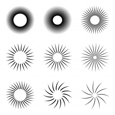 Kontur stilize güneş izole ayarla
