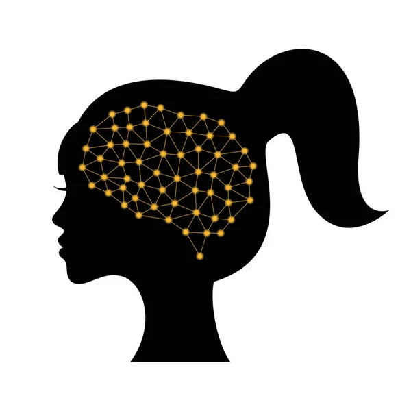 Нейронные связи в женском мозге — стоковый вектор