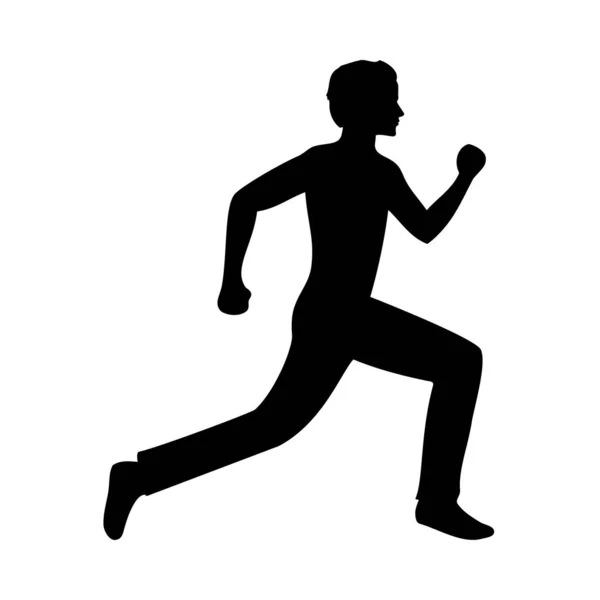 Actief Running Man Silhouet Vector Illustratie — Stockvector