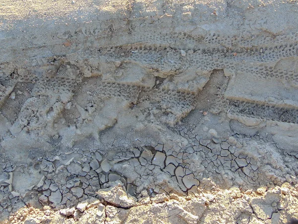 Yarı kuru çamurda zaman izleri.