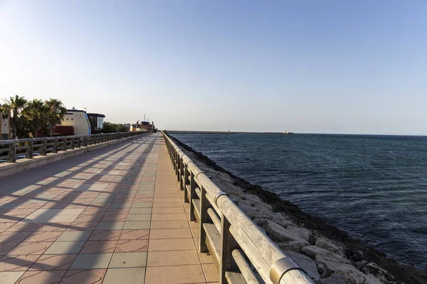 Paseo Marítimo Del Club Náutico Junto Mar Mediterráneo Denia Alicante — Foto de Stock