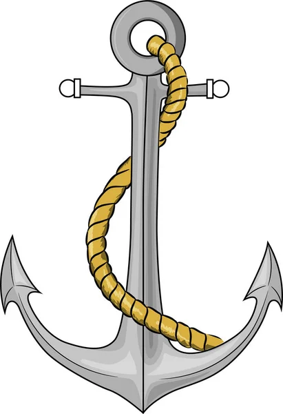 Sea Ship Anchor Vector Rope Illustration Stability Connection Ground Symbol — 图库矢量图片